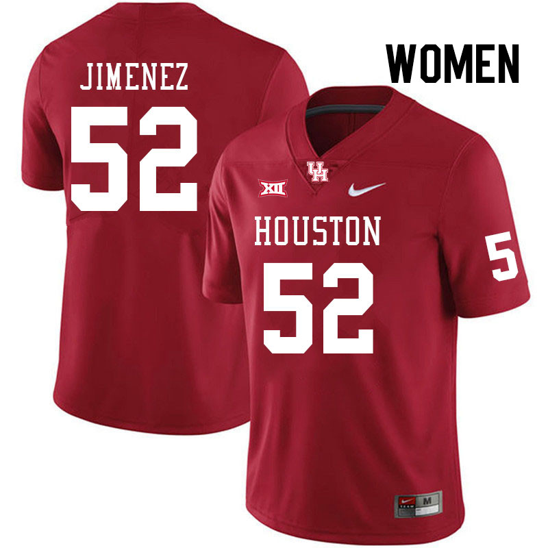 Women #52 Quillan Jimenez Houston Cougars College Football Jerseys Stitched Sale-Red